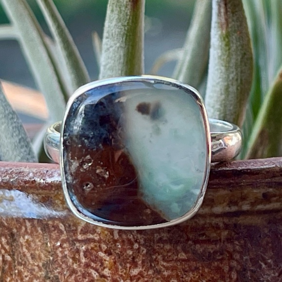 Jewelry - Natural Aqua Chrysoprase Sterling Silver Ring | sz 10